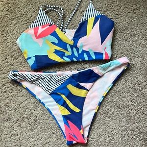 Maaji Multicolored reversible Bikini Set- Size Large